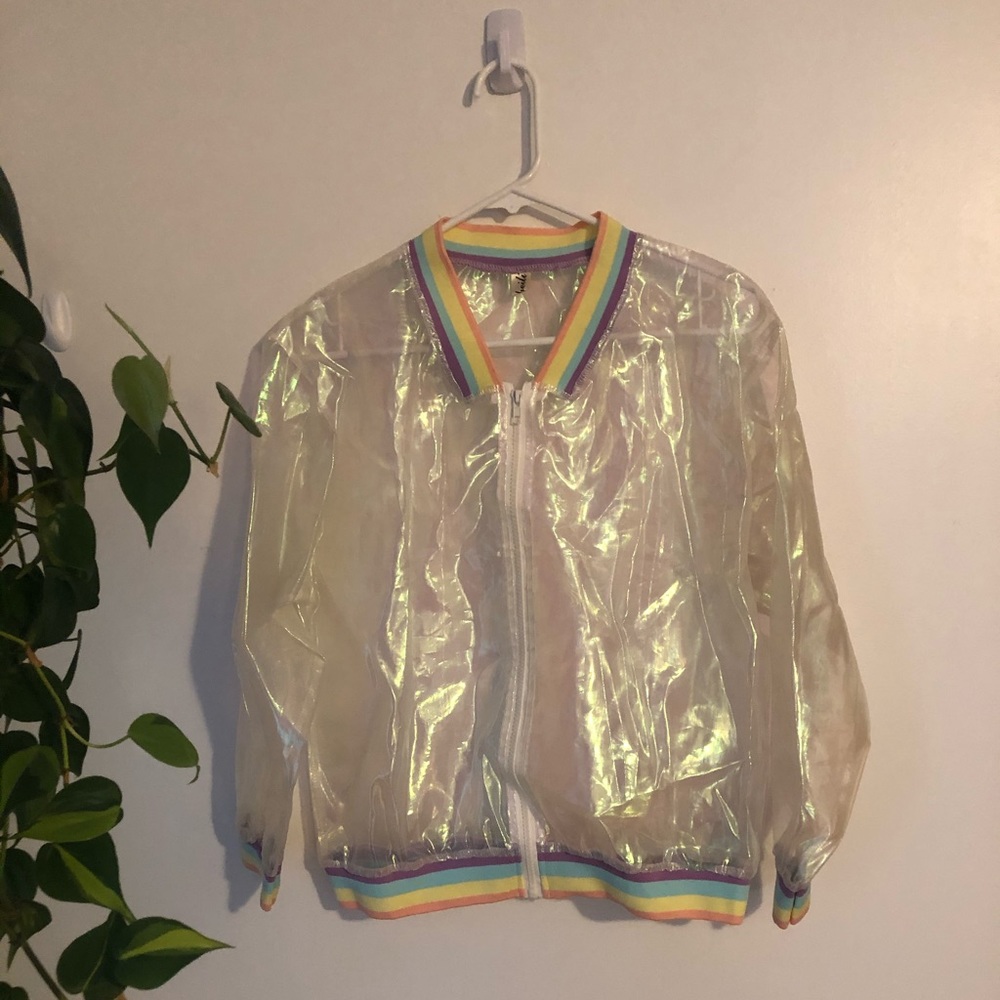 Rave Festival Holographic Sheer Jacket Coat